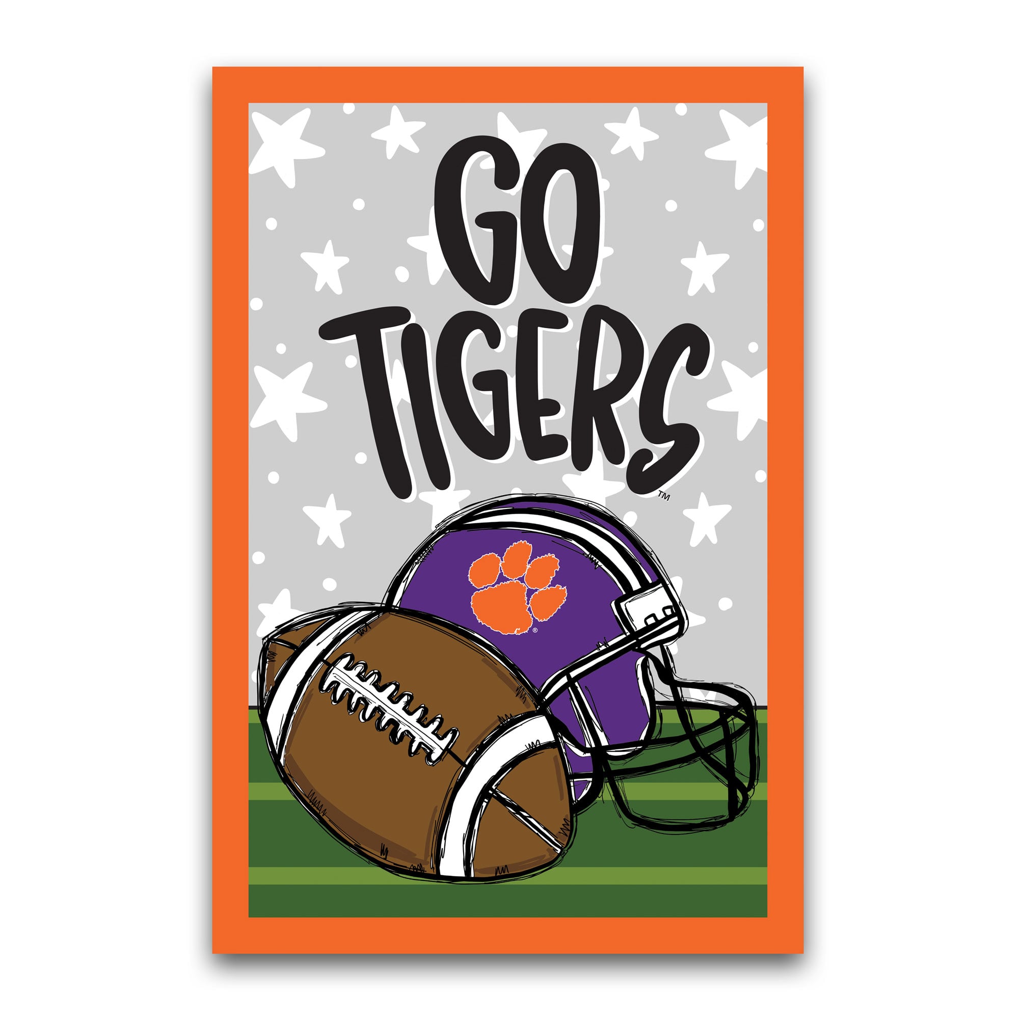 Clemson Tigers 12'' x 18" Team Helmet & Ball Garden Flag
