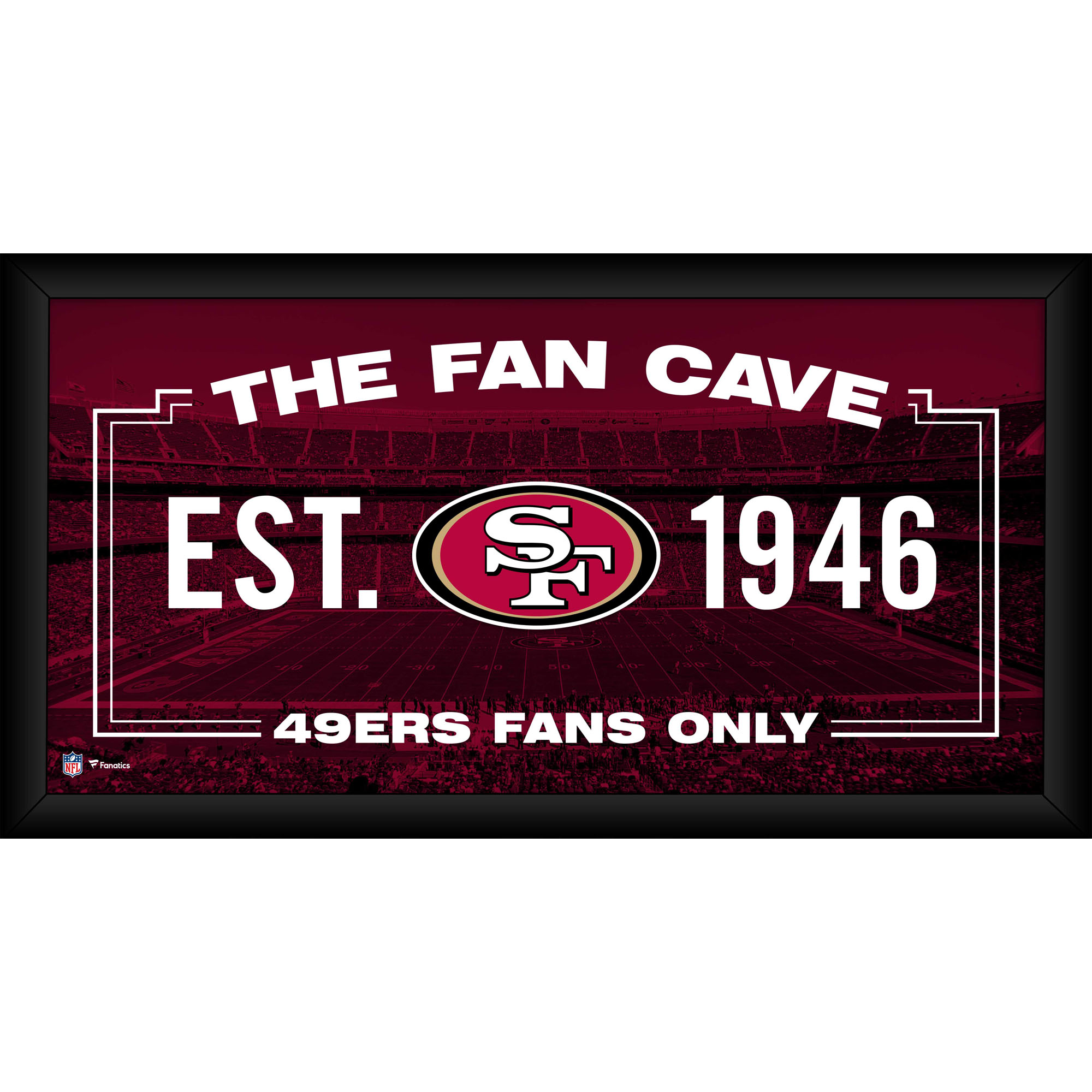 San Francisco 49ers Framed 10" x 20" Fan Cave Collage