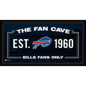 Buffalo Bills Framed 10" x 20" Fan Cave Collage