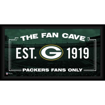 Green Bay Packers Framed 10" x 20" Fan Cave Collage