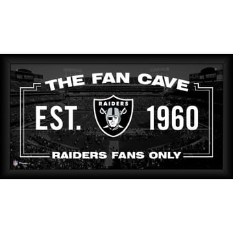 Las Vegas Raiders Framed 10" x 20" Fan Cave Collage