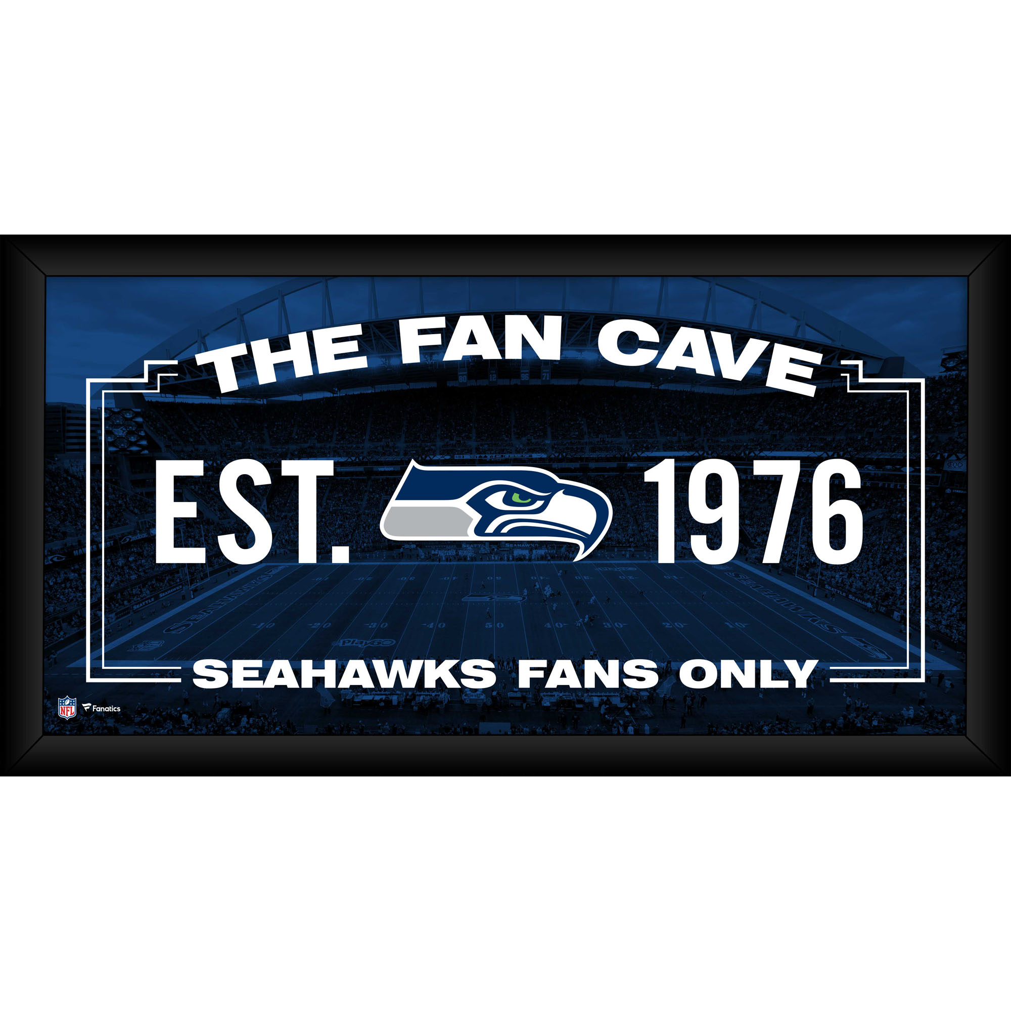 Seattle Seahawks Framed 10" x 20" Fan Cave Collage