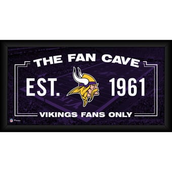 Minnesota Vikings Framed 10" x 20" Fan Cave Collage