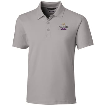 Men's Cutter & Buck Gray LSU Tigers College Football Playoff 2019 National Champions Forge Polo