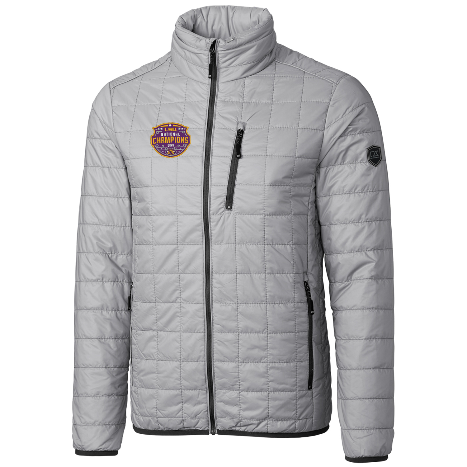 Men's Cutter & Buck Gray LSU Tigers College Football Playoff 2019 National Champions Rainier Full-Zip Jacket