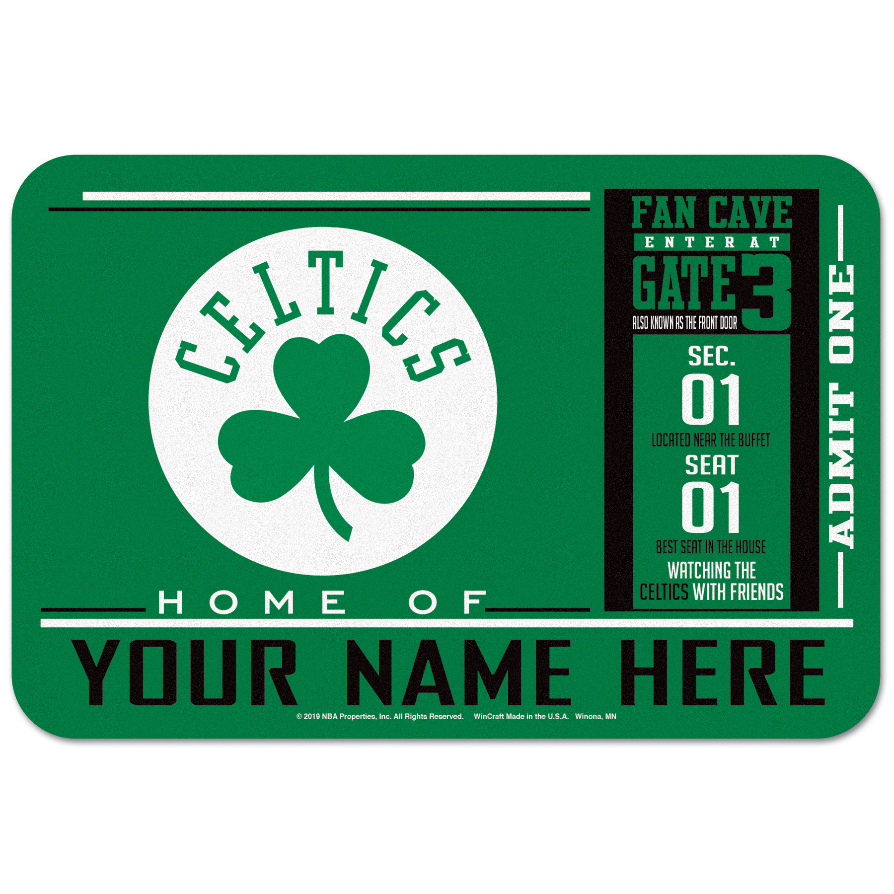 WinCraft Boston Celtics 20'' x 30'' Personalized Floor Mat