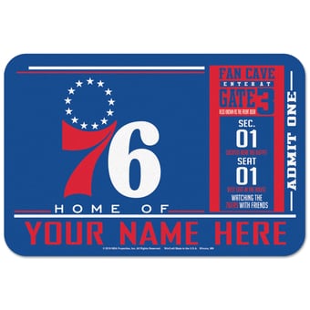 WinCraft Philadelphia 76ers 20'' x 30'' Personalized Floor Mat