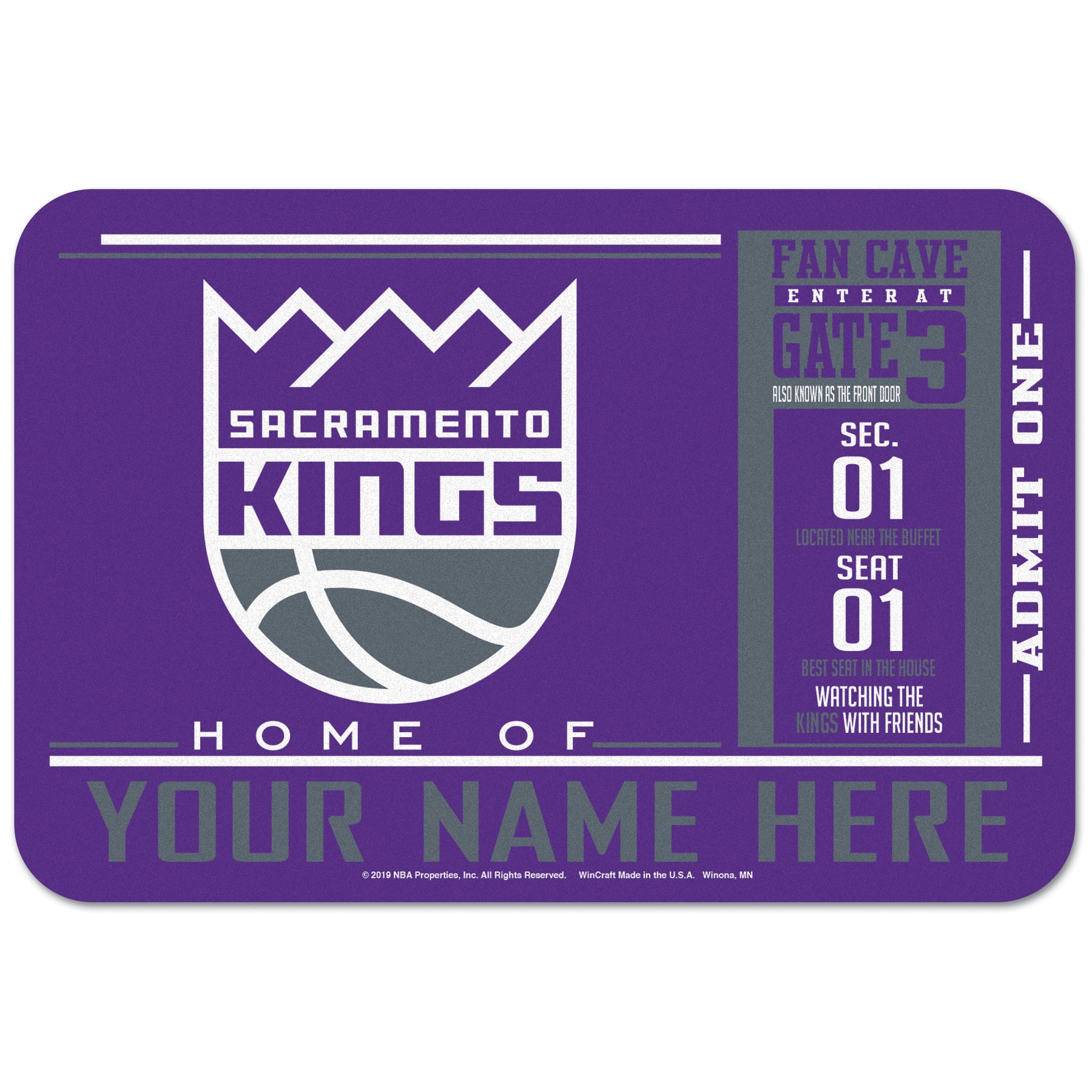 WinCraft Sacramento Kings 20'' x 30'' Personalized Floor Mat