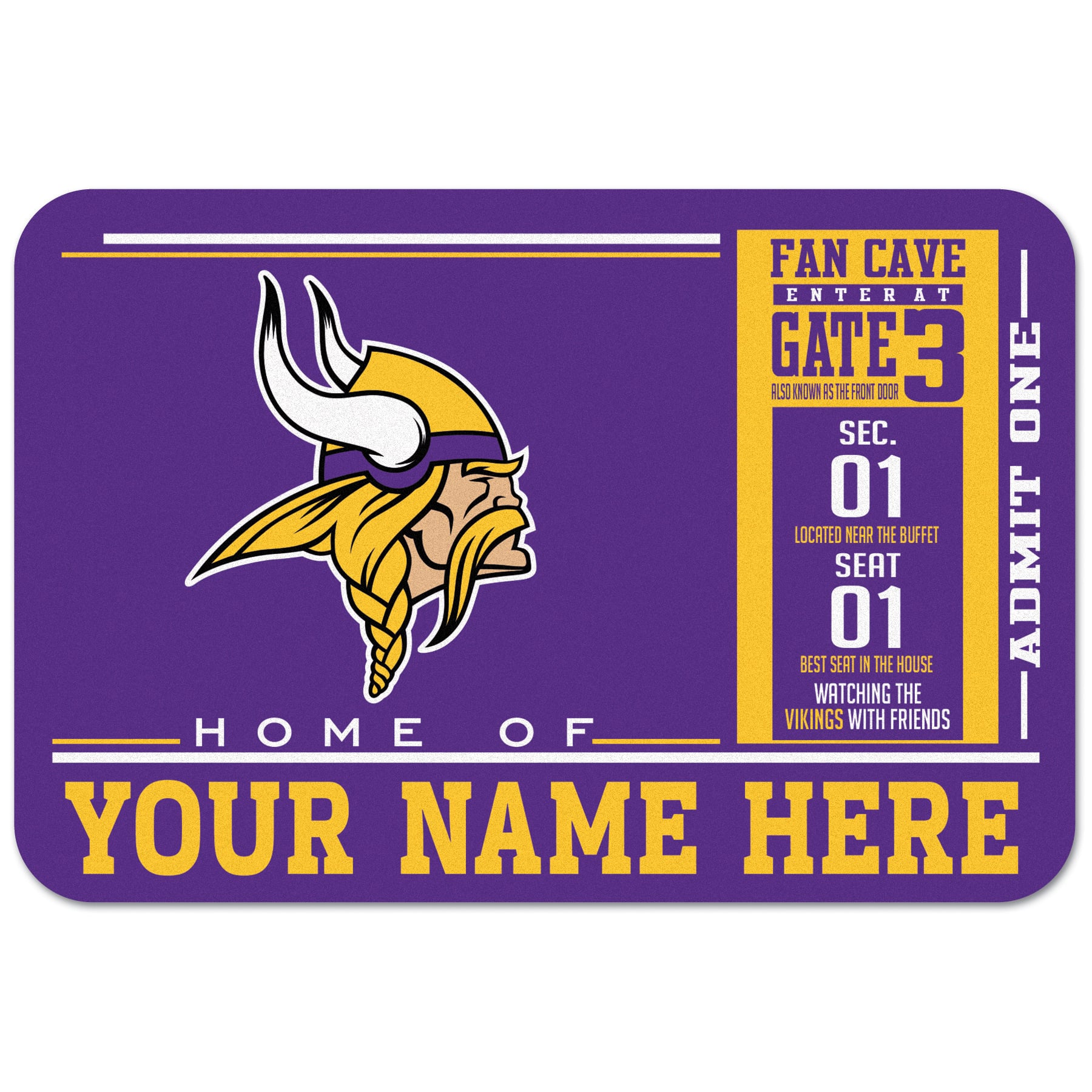 WinCraft Minnesota Vikings 20'' x 30'' Personalized Floor Mat