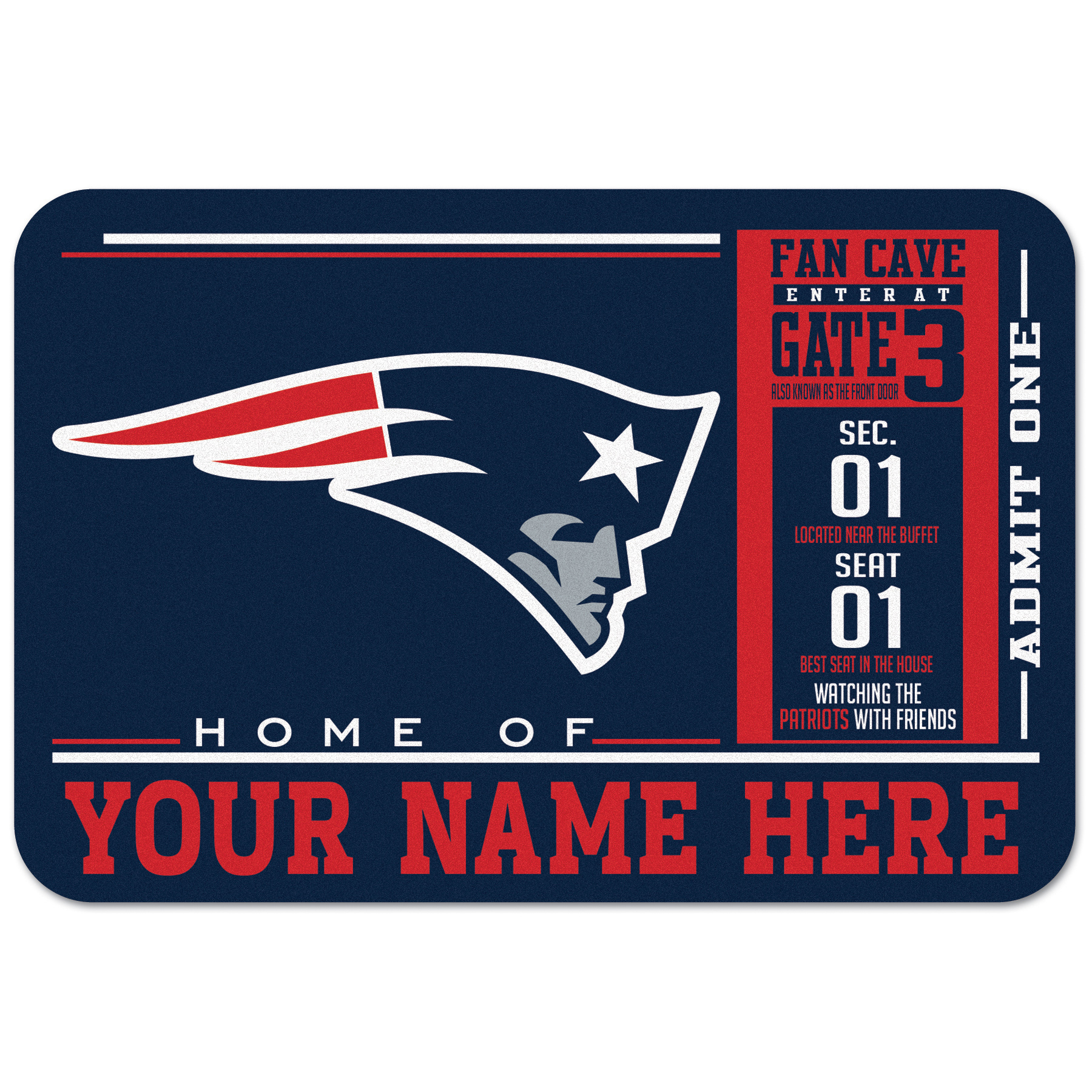 WinCraft New England Patriots 20'' x 30'' Personalized Floor Mat