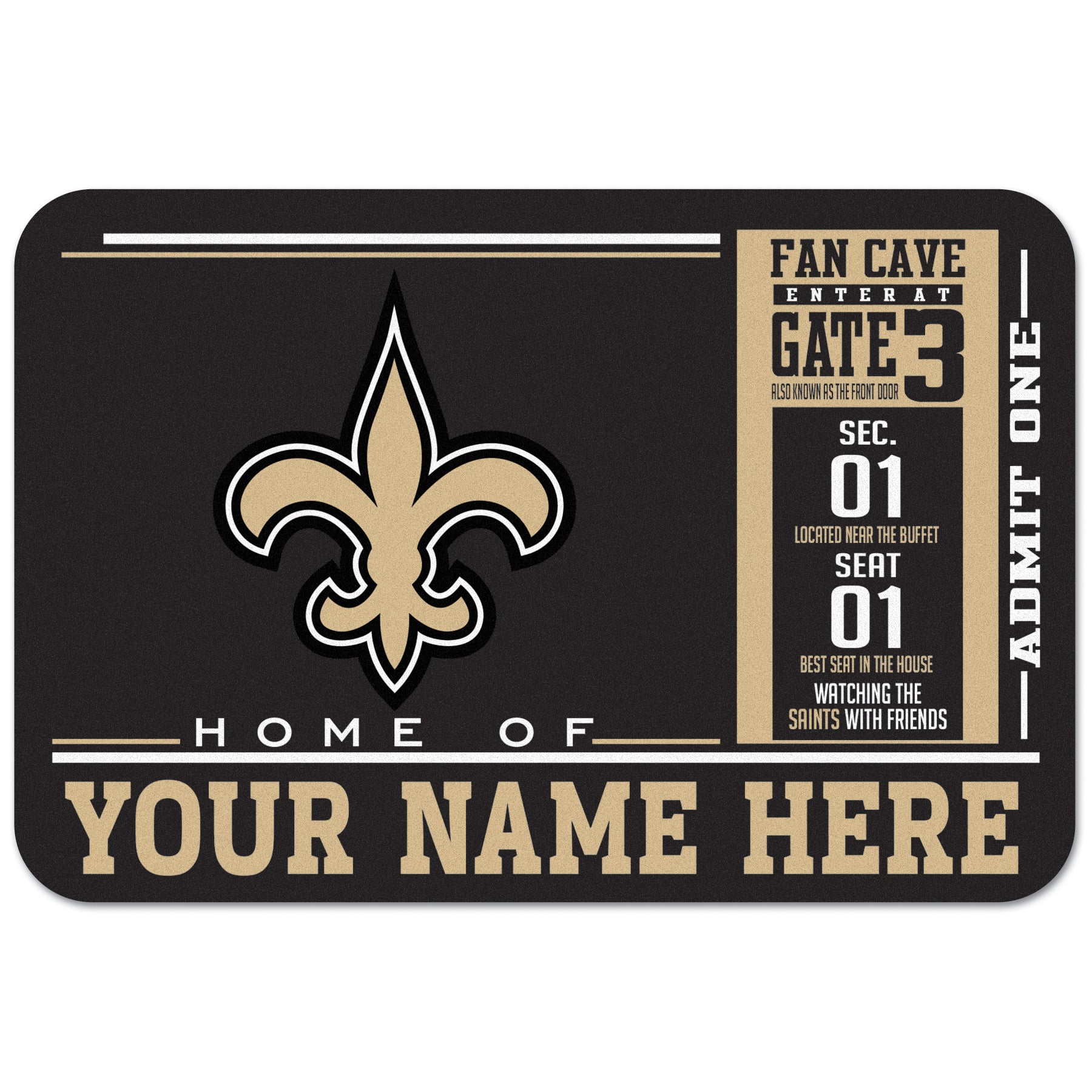 WinCraft New Orleans Saints 20'' x 30'' Personalized Floor Mat