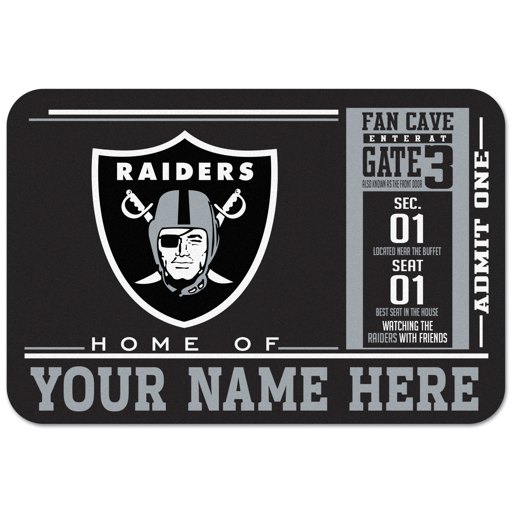 WinCraft Las Vegas Raiders 20'' x 30'' Personalized Floor Mat