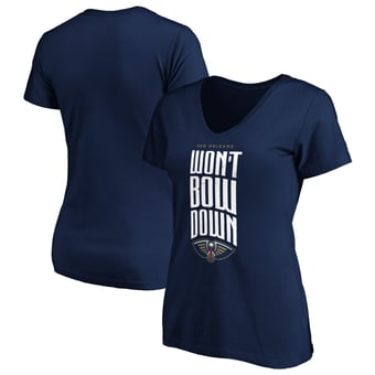 Women's Navy New Orleans Pelicans Won't Bow Down V-Neck T-Shirt