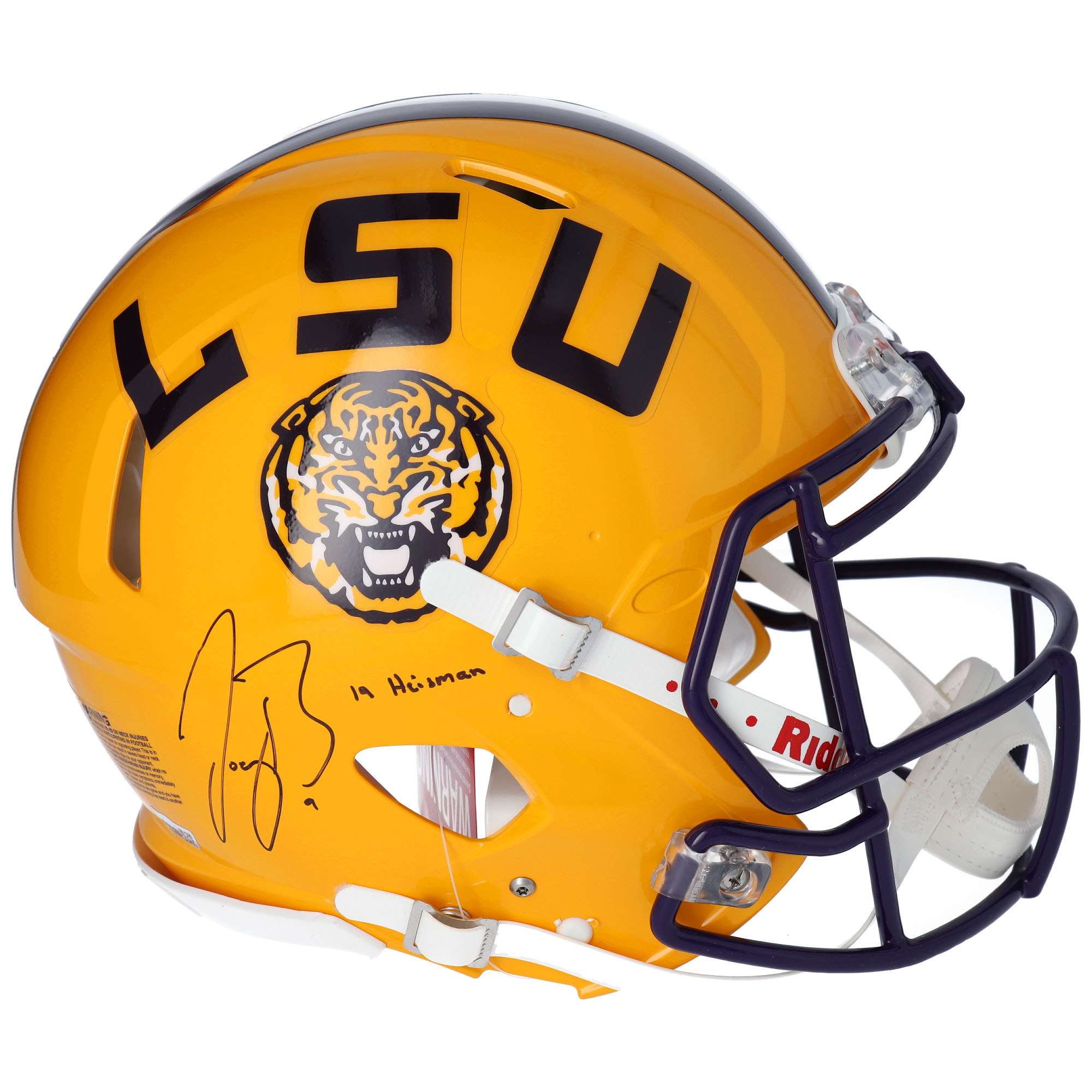 Joe Burrow LSU Tigers Autographed Riddell Speed Authentic Helmet with "19 Heisman" Inscription