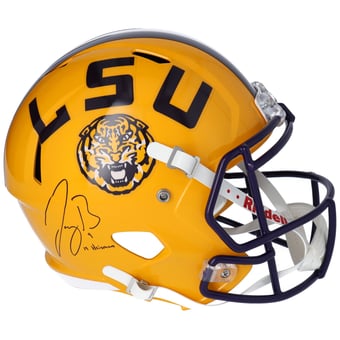 Joe Burrow LSU Tigers Autographed Riddell Speed Replica Helmet with "19 Heisman" Inscription