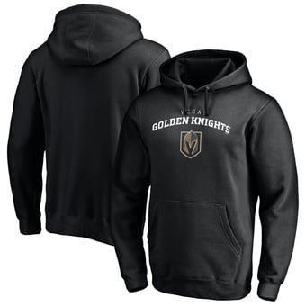 Men's Fanatics Black Vegas Golden Knights Team Lockup Fitted Pullover Hoodie