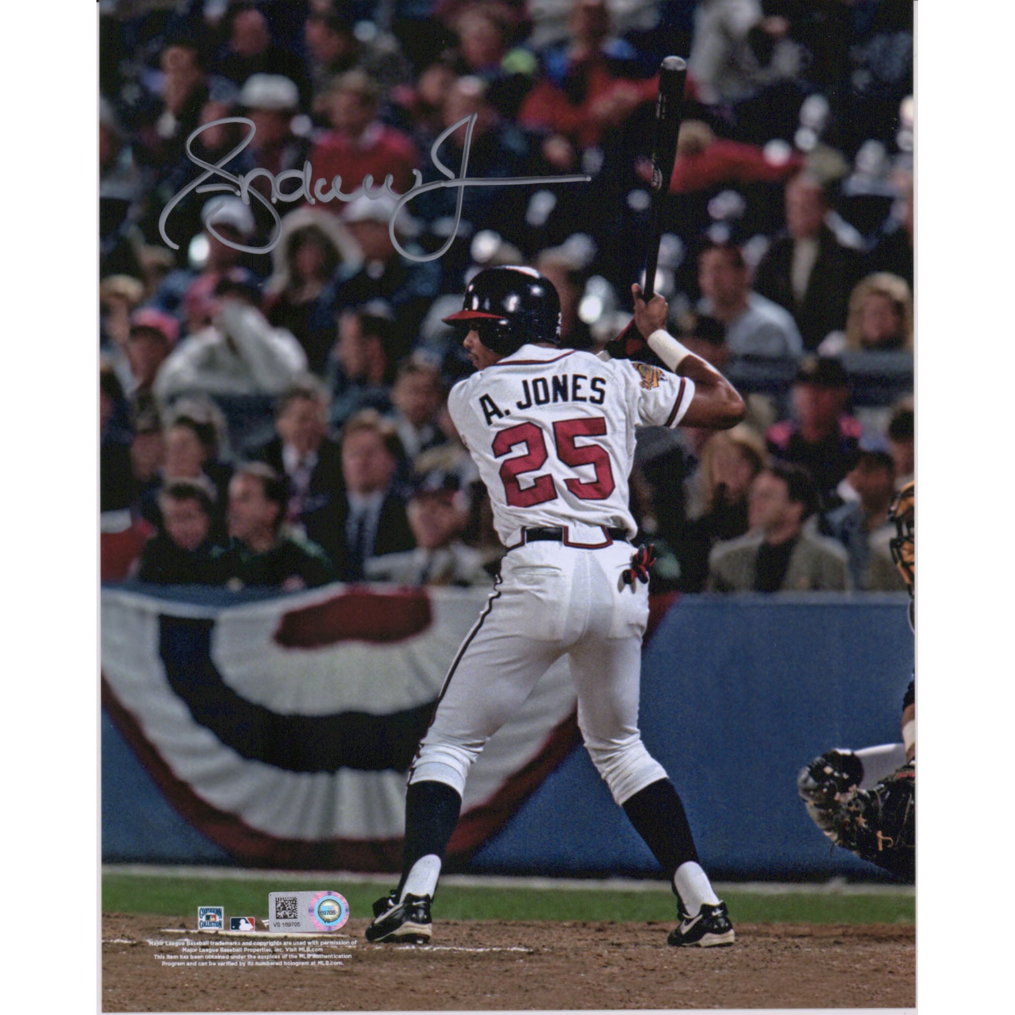 Andruw Jones Atlanta Braves Autographed 8" x 10" Hitting Photograph