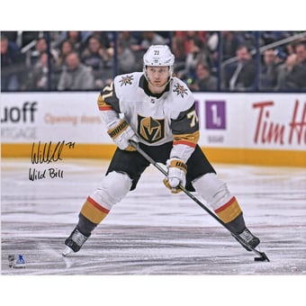 William Karlsson Vegas Golden Knights Autographed 16" x 20" White Jersey Skating Photograph with "Wild Bill" Inscription