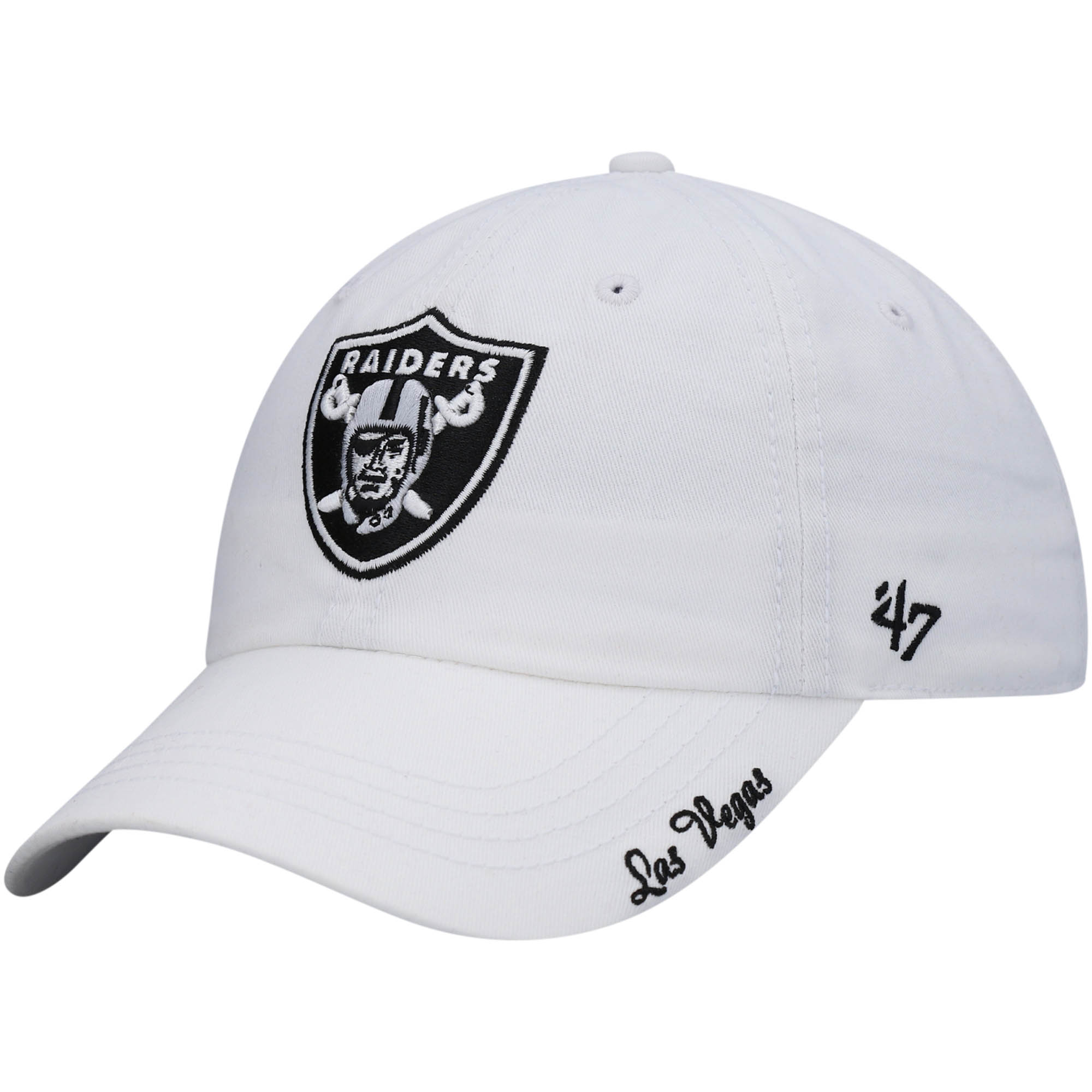 Women's '47 White Las Vegas Raiders Miata Clean Up Primary Adjustable Hat