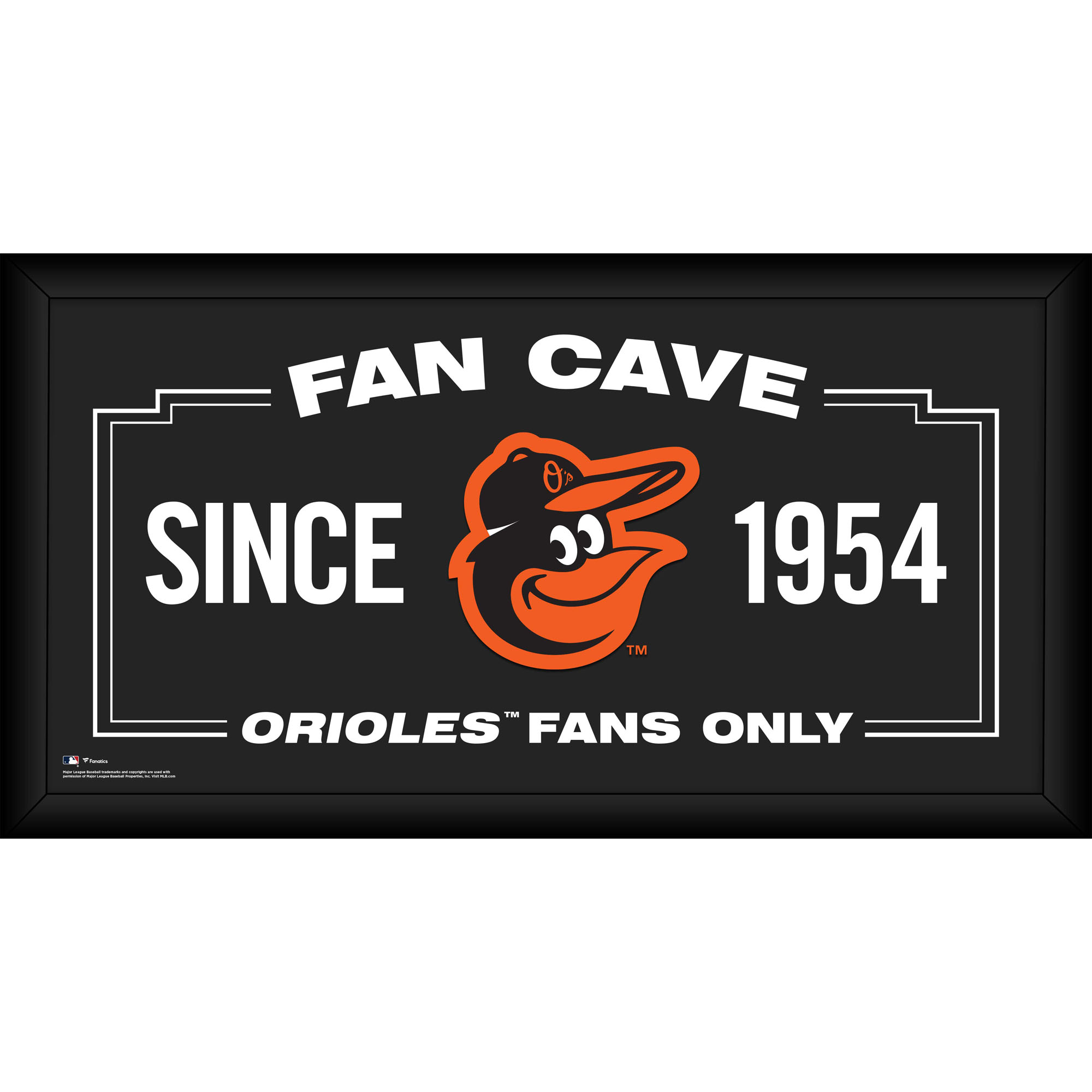 Baltimore Orioles Framed 10" x 20" Fan Cave Collage