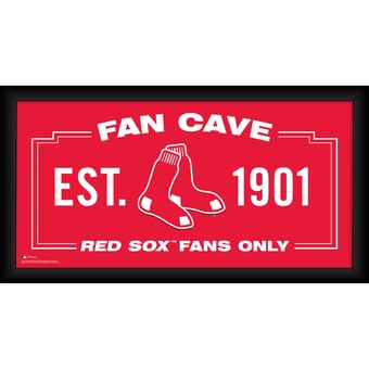Boston Red Sox Framed 10" x 20" Fan Cave Collage