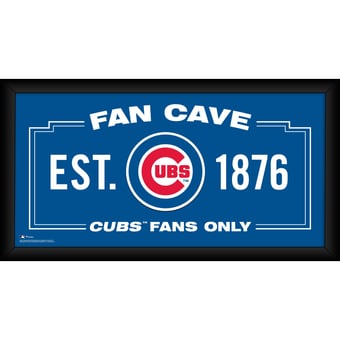 Chicago Cubs Framed 10" x 20" Fan Cave Collage