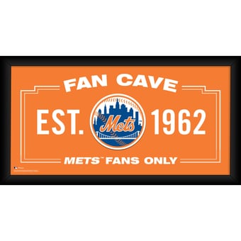 New York Mets Framed 10" x 20" Fan Cave Collage