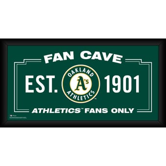 Athletics Framed 10" x 20" Fan Cave Collage