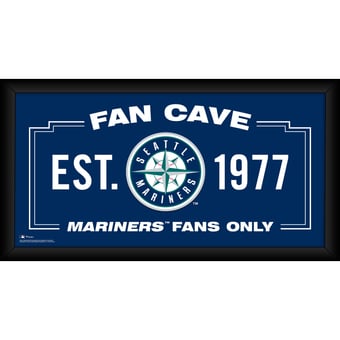 Seattle Mariners Framed 10" x 20" Fan Cave Collage