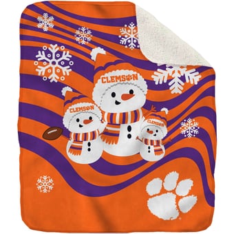 Clemson Tigers 60'' x 70'' Snowman Sherpa Blanket