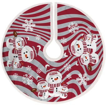 Alabama Crimson Tide Snowman Sherpa Christmas Tree Skirt