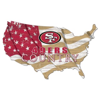 San Francisco 49ers USA Flag Cutout Sign