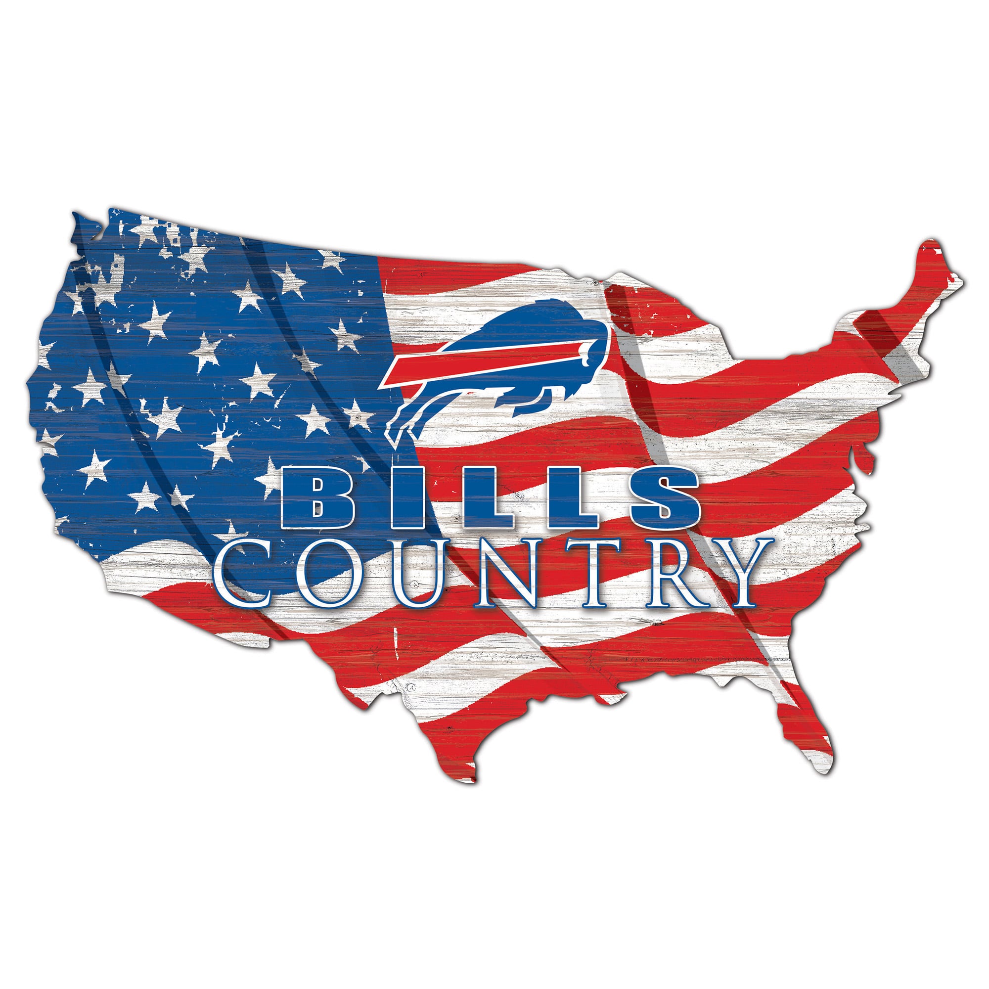 Buffalo Bills USA Flag Cutout Sign