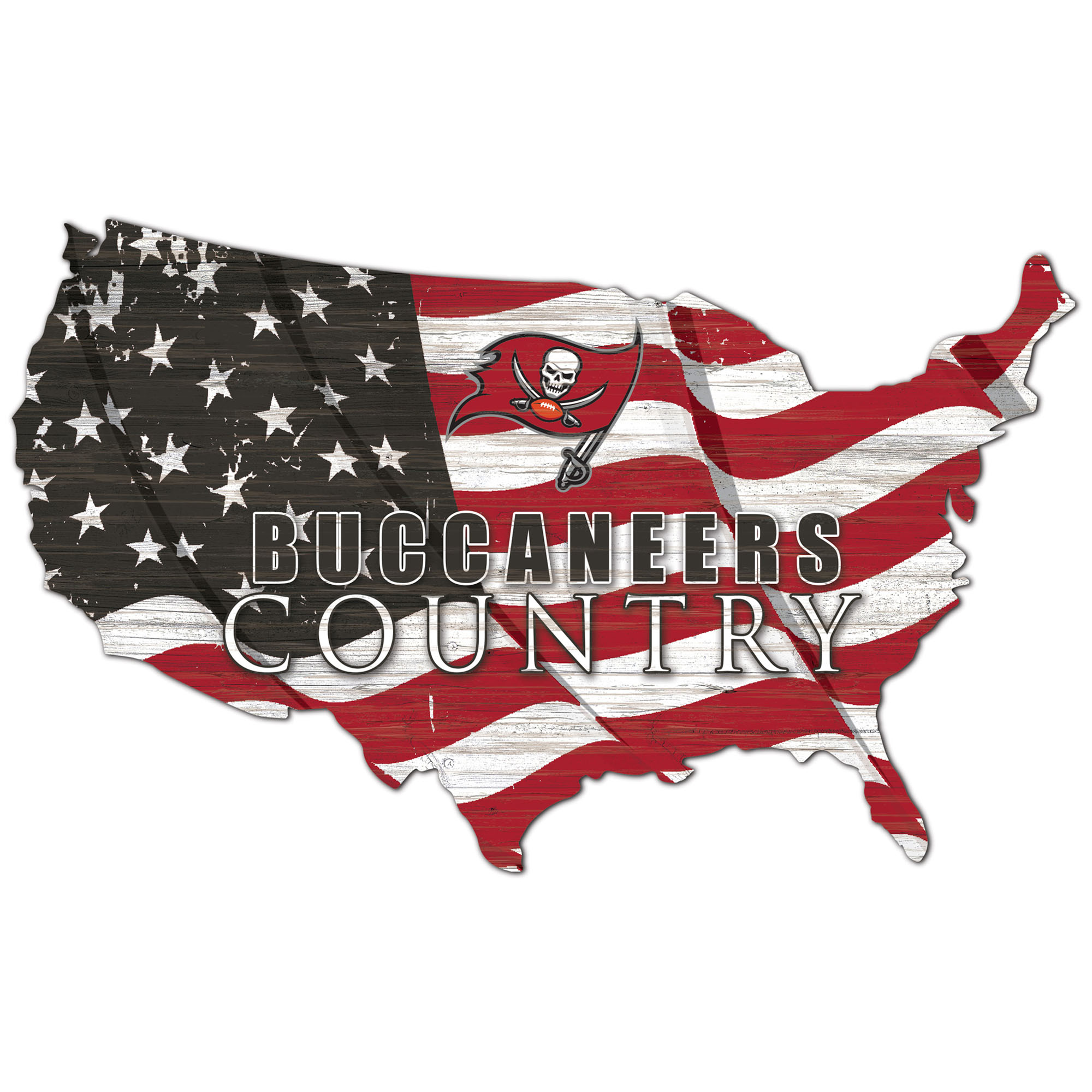 Tampa Bay Buccaneers USA Flag Cutout Sign