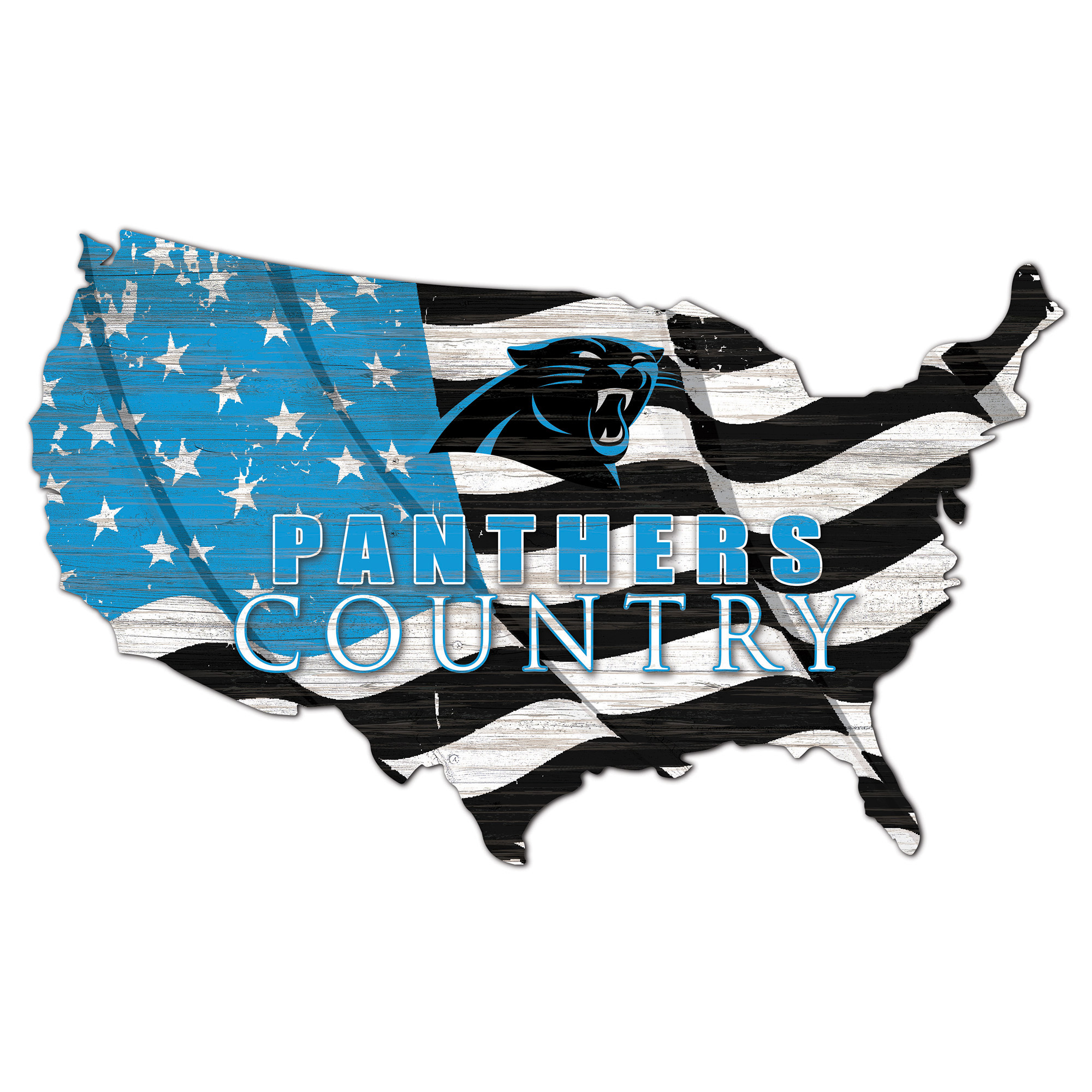 Carolina Panthers USA Flag Cutout Sign