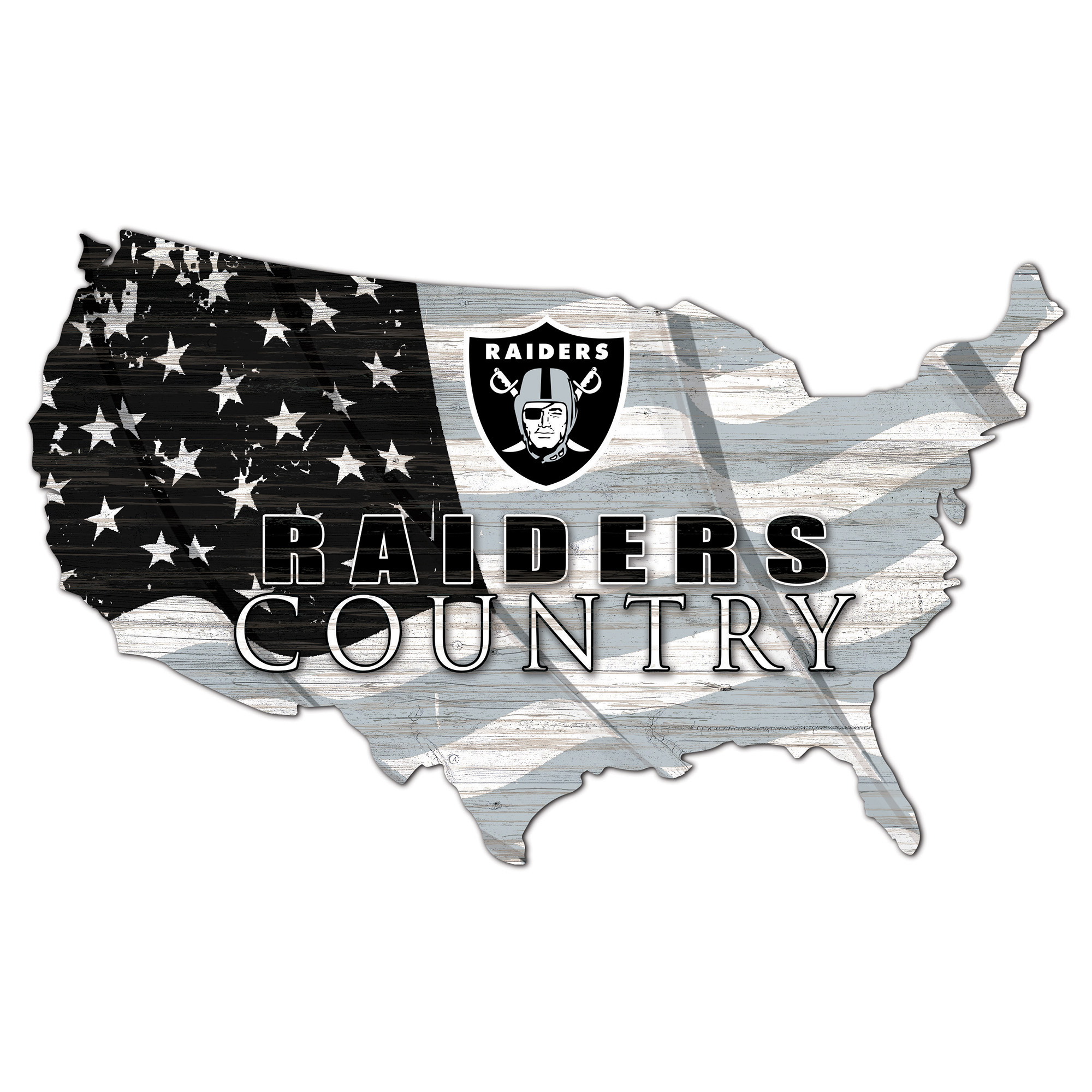 Las Vegas Raiders USA Flag Cutout Sign
