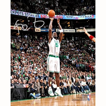 Kevin Garnett Boston Celtics Autographed 8" x 10" Shooting In White Photograph