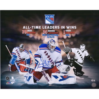 Henrik Lundqvist New York Rangers Autographed 16" x 20" Franchise Wins Leaders Photograph