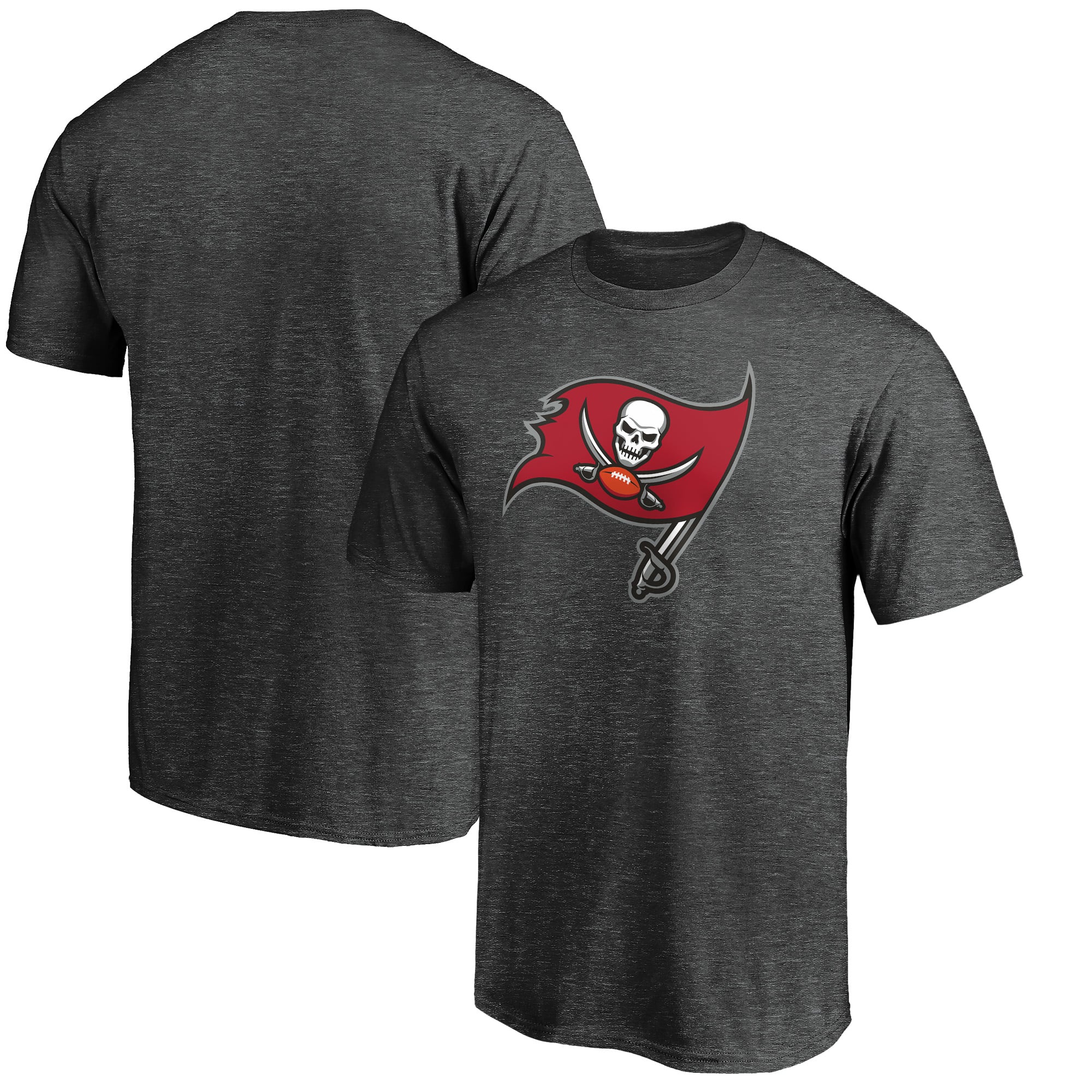Men's Fanatics Heather Charcoal Tampa Bay Buccaneers Primary Logo T-Shirt