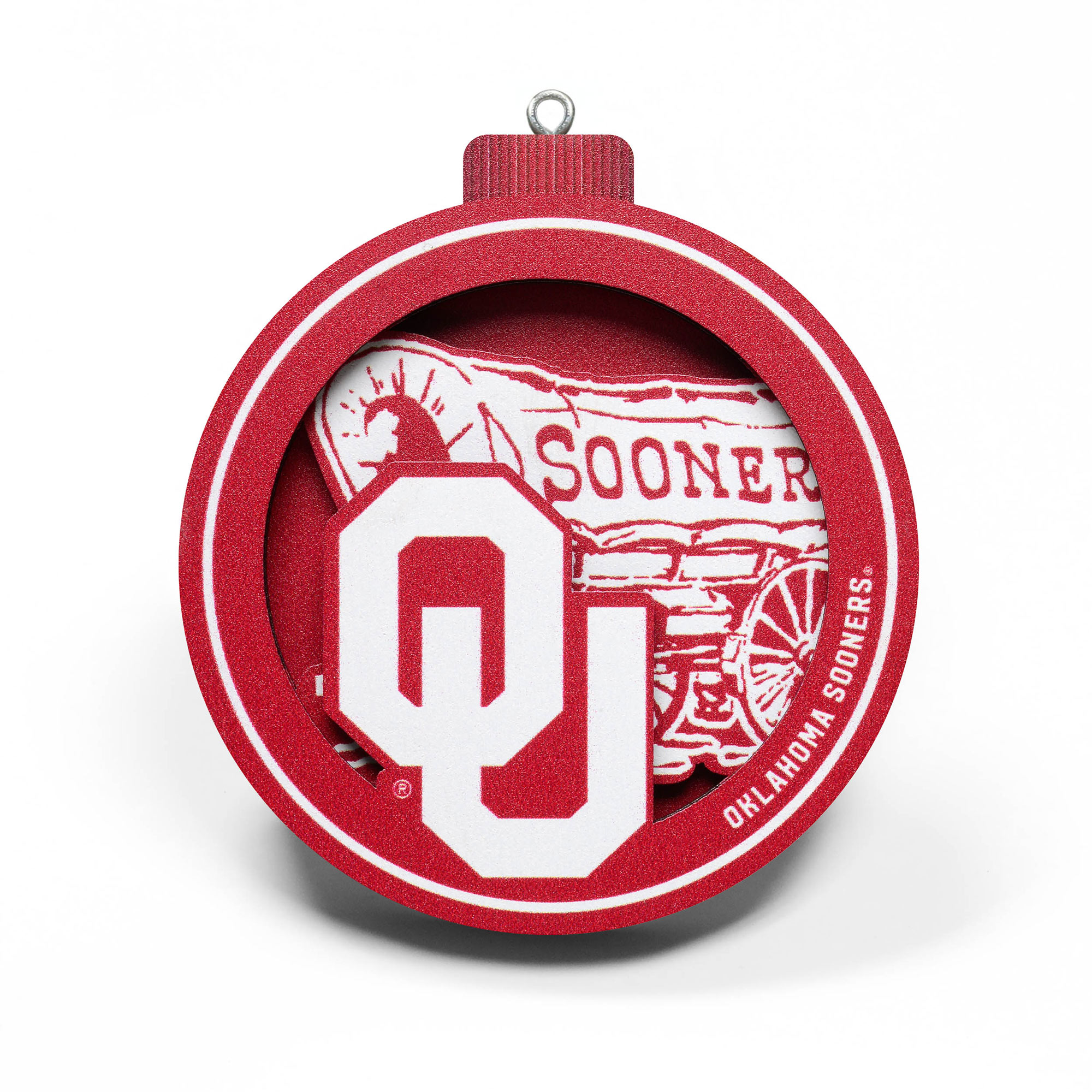 Fanpoint Oklahoma Sooners 3D Logo Series Ornament