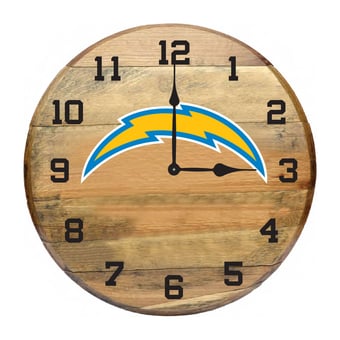 Imperial Los Angeles Chargers Oak Barrel Clock