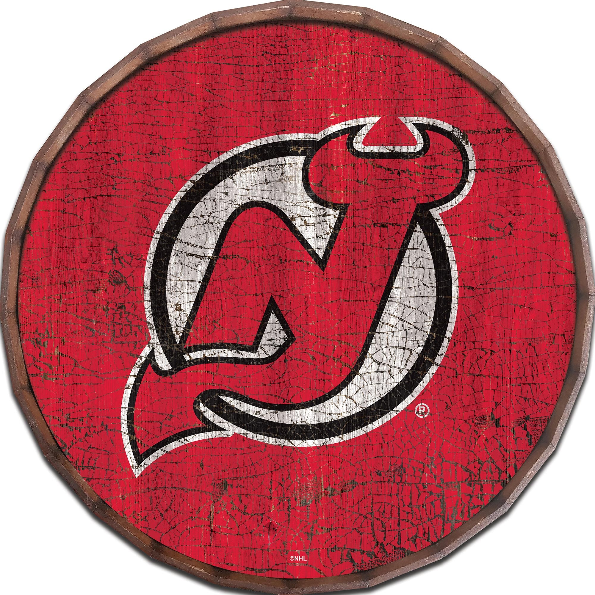 New Jersey Devils 24" Cracked Color Barrel Top Sign