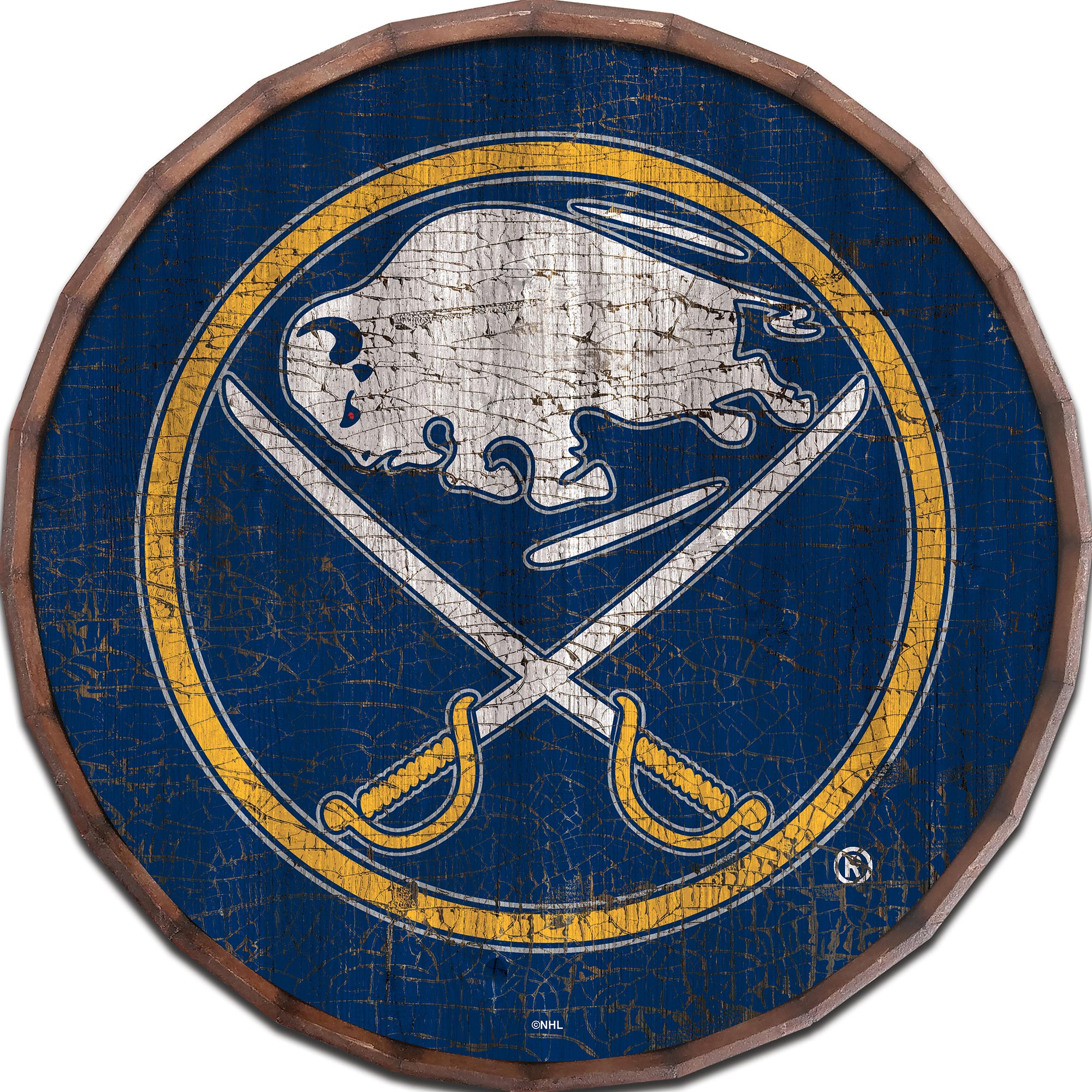 “Buffalo Sabres 24″” Cracked Color Barrel Top Sign” “Buffalo Sabres 24″” Cracked Color Barrel Top Sign”