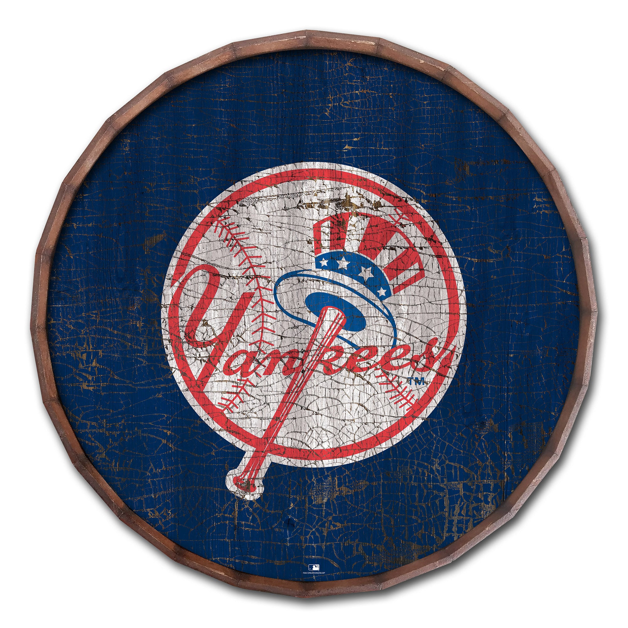 New York Yankees 24" Cracked Color Barrel Top Sign