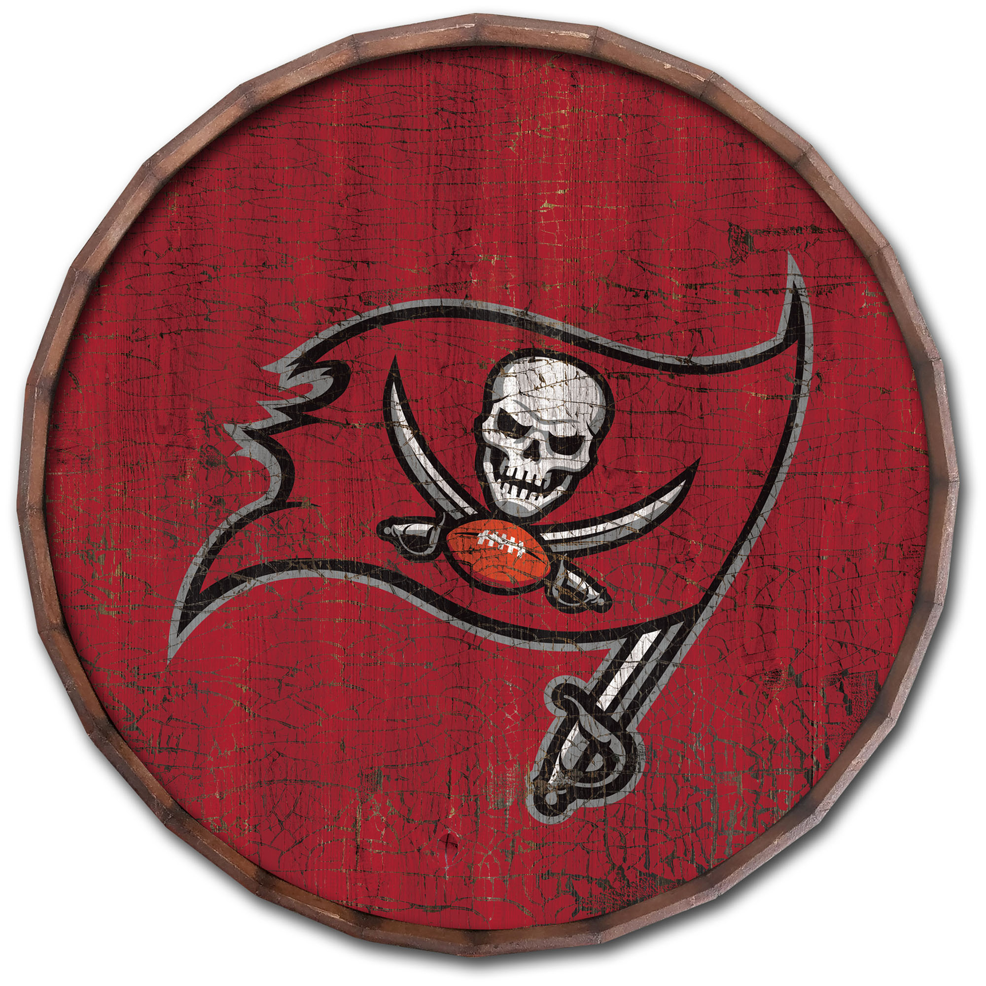 Tampa Bay Buccaneers 24" Cracked Color Barrel Top Sign