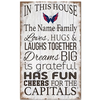 Washington Capitals Personalized 11" x 19" In This House Sign