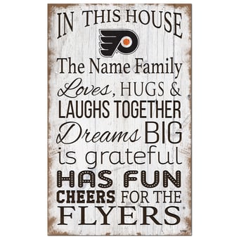 Philadelphia Flyers Personalized 11" x 19" In This House Sign