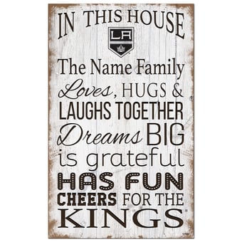 Los Angeles Kings Personalized 11" x 19" In This House Sign