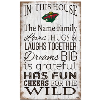 Minnesota Wild Personalized 11" x 19" In This House Sign