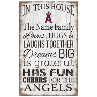 Los Angeles Angels Personalized 11" x 19" In This House Sign
